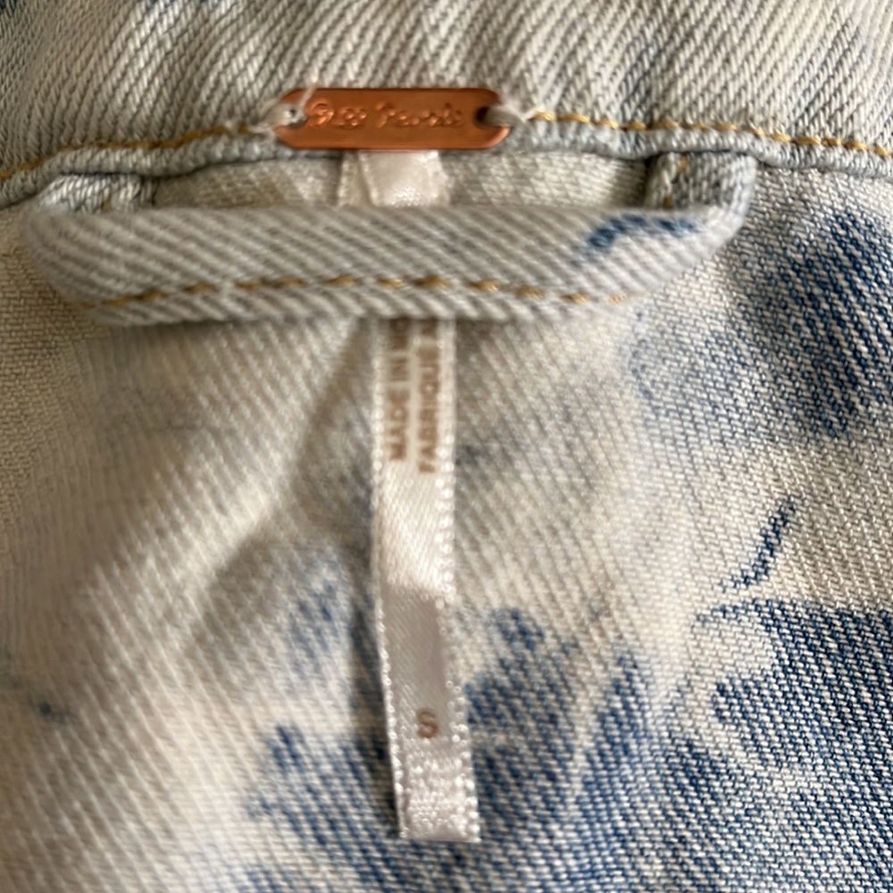 🥳HP🥳 Free People Rumors Denim Jacket Jones Tie Dye Blue - Picture 9 of 11
